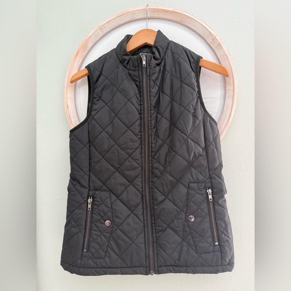 Elegant Black Quilted Women's Vest